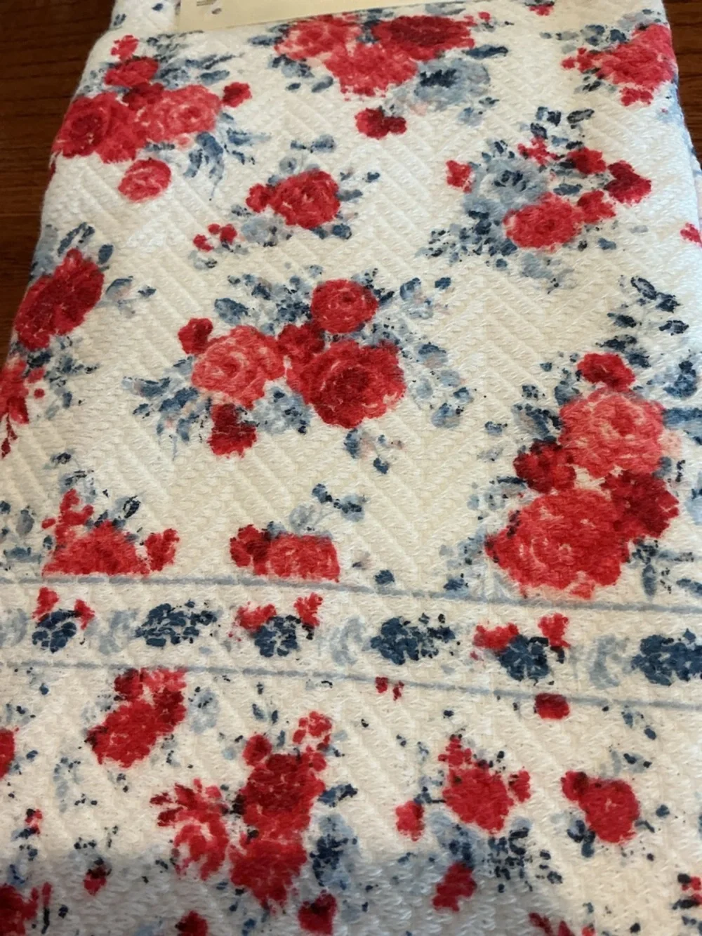 Laura Ashley Patriotic Inspired Shabby Chic Floral Kitchen Towels - Set of 3